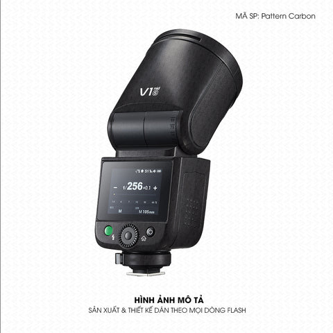 Dán Skin Đèn Flash Vân Nổi Pattern Carbon 04 | UVPT35