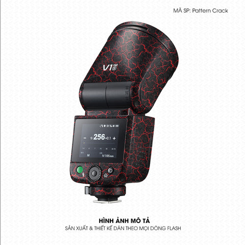 Dán Skin Đèn Flash Vân Nổi Pattern Crack 05 | UVPT38