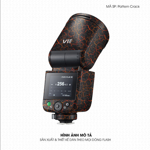 Dán Skin Đèn Flash Vân Nổi Pattern Crack 05 | UVPT38