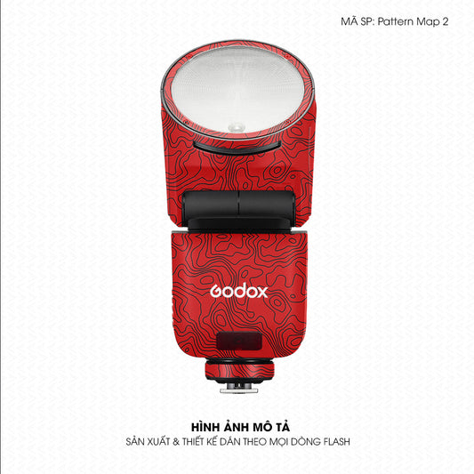 Dán Skin Đèn Flash Vân Nổi Pattern Map 2 Đỏ | UVPT41