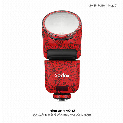 Dán Skin Đèn Flash Vân Nổi Pattern Map 2 Đỏ | UVPT41