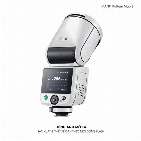 Dán Skin Đèn Flash Vân Nổi Pattern Map 2 Trắng Tinh | UVPT41