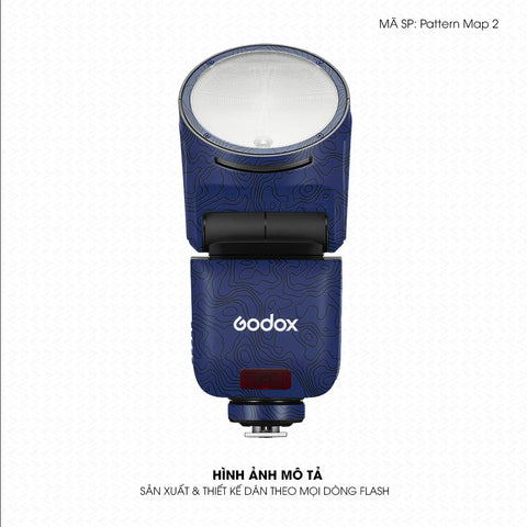 Dán Skin Đèn Flash Vân Nổi Pattern Map 2 Xanh | UVPT41