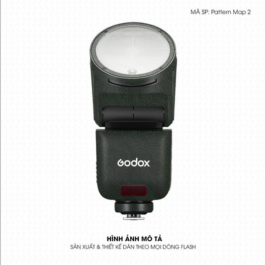 Dán Skin Đèn Flash Vân Nổi Pattern Map 2 Xanh Midnight | UVPT41