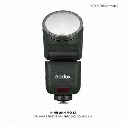 Dán Skin Đèn Flash Vân Nổi Pattern Map 2 Xanh Midnight | UVPT41