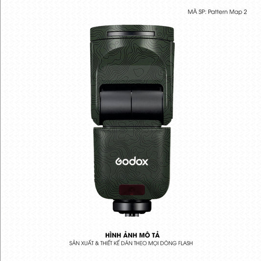 Dán Skin Đèn Flash Vân Nổi Pattern Map 2 Xanh Midnight | UVPT41