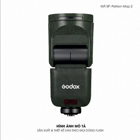 Dán Skin Đèn Flash Vân Nổi Pattern Map 2 Xanh Midnight | UVPT41