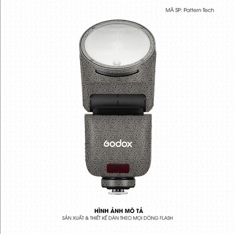Dán Skin Đèn Flash Vân Nổi Pattern Tech 01 | UVPT44