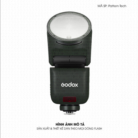 Dán Skin Đèn Flash Vân Nổi Pattern Tech 02 | UVPT44