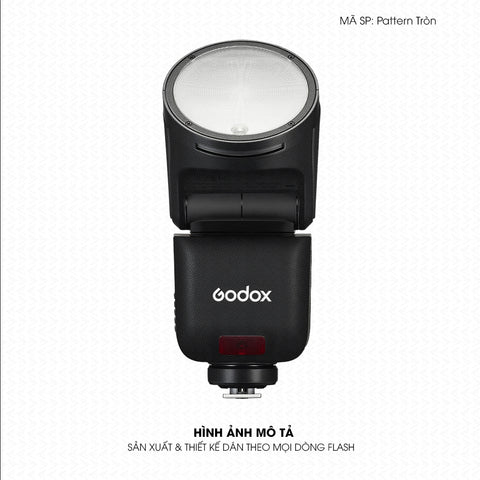 Dán Skin Đèn Flash Vân Nổi Pattern Tròn Đen | UVPT45