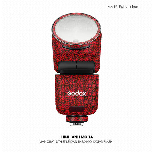 Dán Skin Đèn Flash Vân Nổi Pattern Tròn Đỏ | UVPT45