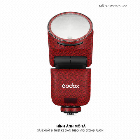 Dán Skin Đèn Flash Vân Nổi Pattern Tròn Đỏ | UVPT45