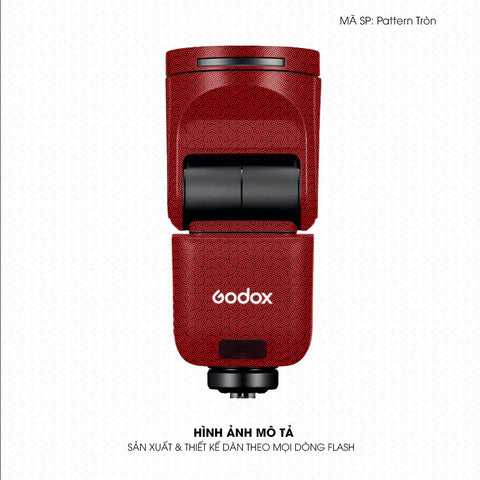 Dán Skin Đèn Flash Vân Nổi Pattern Tròn Đỏ | UVPT45