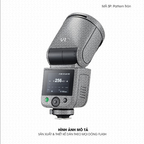Dán Skin Đèn Flash Vân Nổi Pattern Tròn Trắng | UVPT45