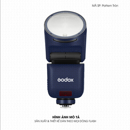Dán Skin Đèn Flash Vân Nổi Pattern Tròn Xanh | UVPT45