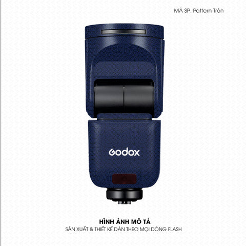 Dán Skin Đèn Flash Vân Nổi Pattern Tròn Xanh | UVPT45