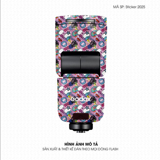 Dán Skin Đèn Flash Vân Nổi Sticker 2025 ST2025-03 | UVPT46