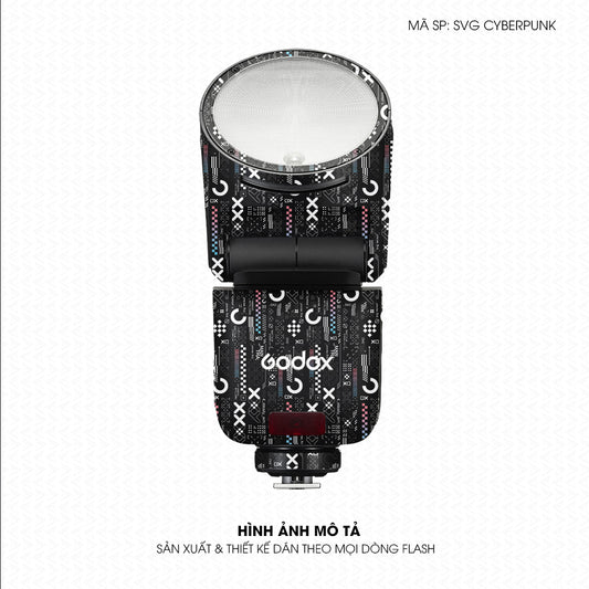 Dán Skin Đèn Flash Vân Nổi SVG CYBERPUNK Đen | UVPT47