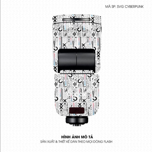 Dán Skin Đèn Flash Vân Nổi SVG CYBERPUNK Trắng | UVPT47