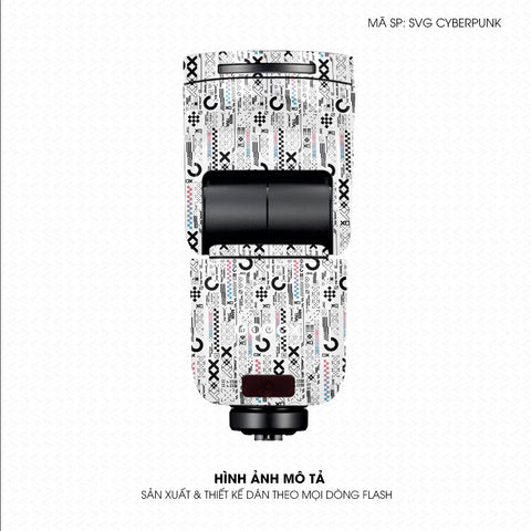 Dán Skin Đèn Flash Vân Nổi SVG CYBERPUNK Trắng | UVPT47