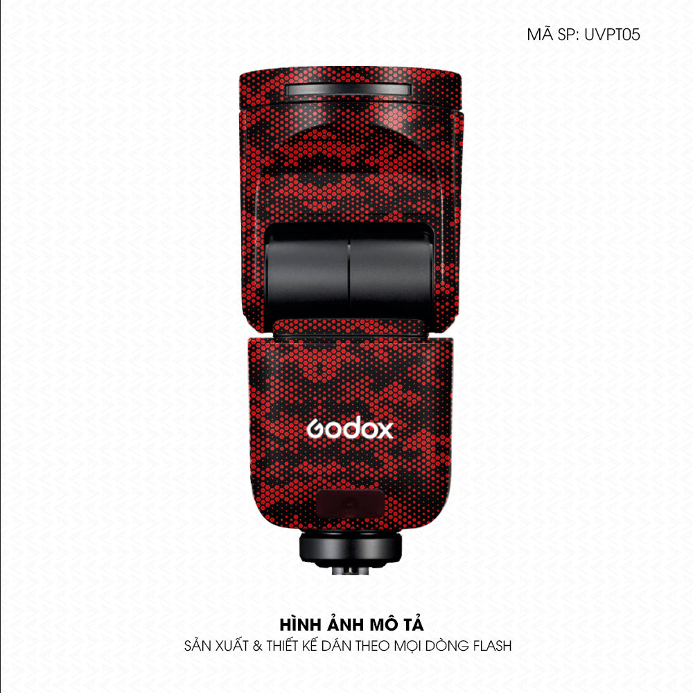 Dán Skin Đèn Flash Vân Nổi Mamba Đỏ | UVPT05