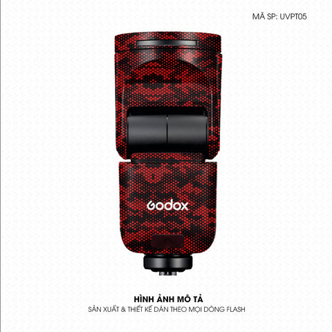 Dán Skin Đèn Flash Vân Nổi Mamba Đỏ | UVPT05