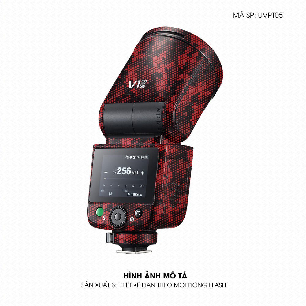 Dán Skin Đèn Flash Vân Nổi Mamba Đỏ | UVPT05
