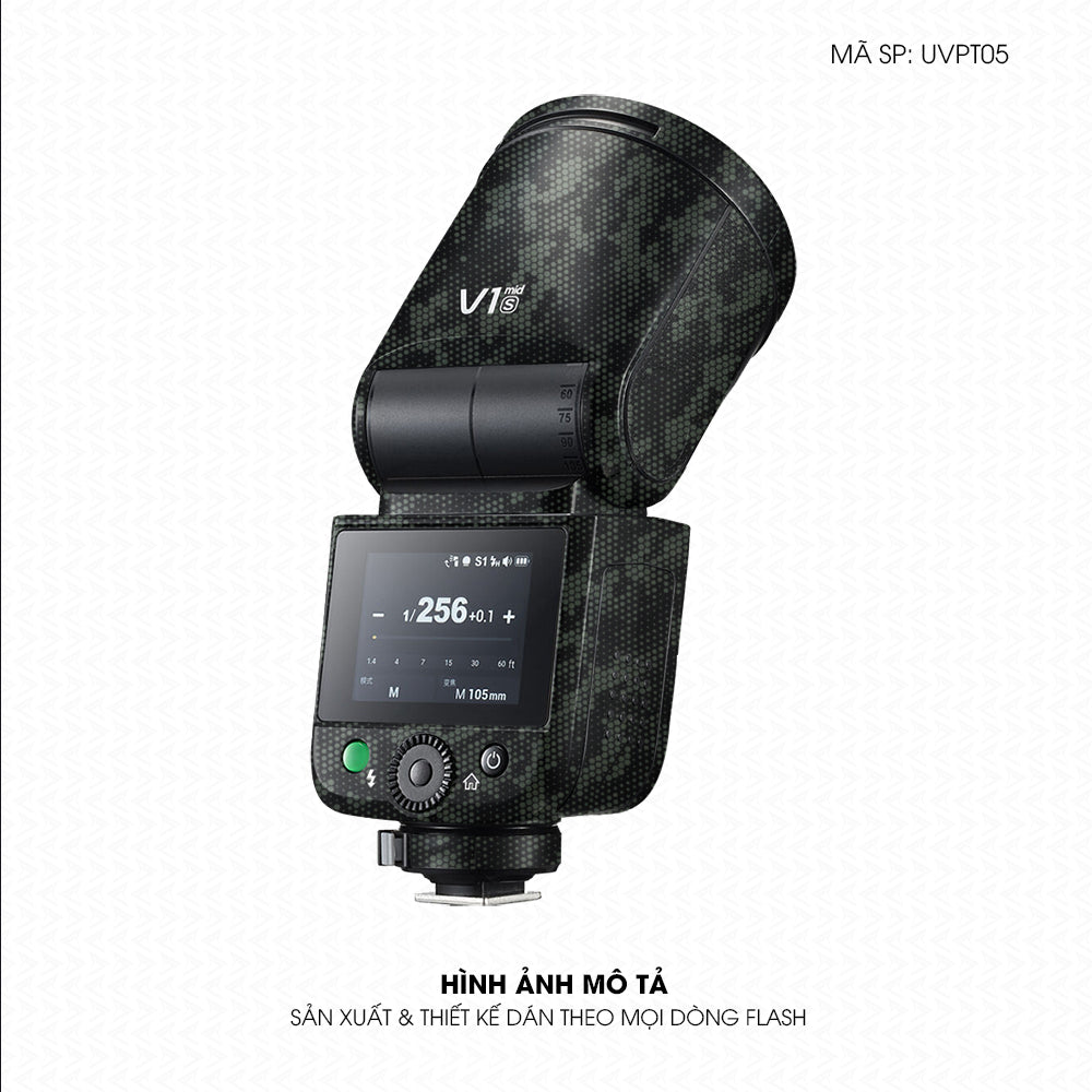 Dán Skin Đèn Flash Vân Nổi Mamba Xanh Midnight | UVPT05