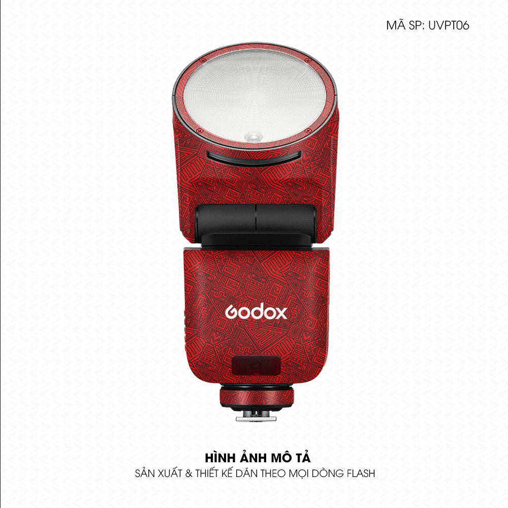 Dán Skin Đèn Flash Vân Nổi Pattern AZ Đỏ | UVPT06