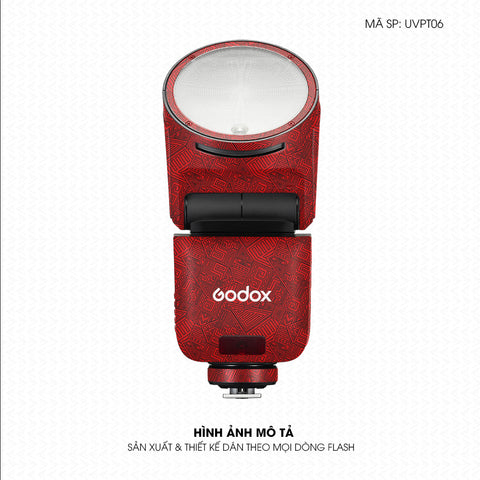 Dán Skin Đèn Flash Vân Nổi Pattern AZ Đỏ | UVPT06