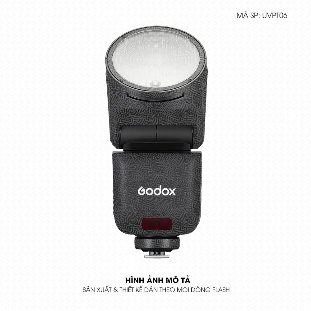 Dán Skin Đèn Flash Vân Nổi Pattern Xám | UVPT06