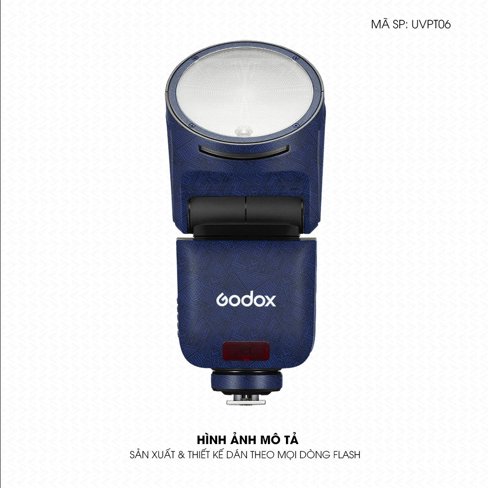 Dán Skin Đèn Flash Vân Nổi Pattern AZ Xanh | UVPT06
