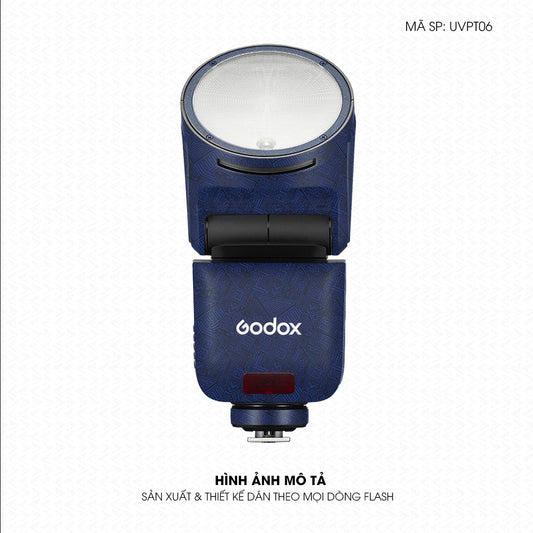 Dán Skin Đèn Flash Vân Nổi Pattern AZ Xanh | UVPT06