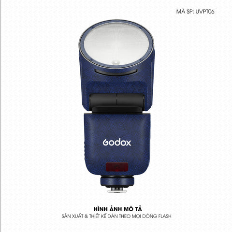 Dán Skin Đèn Flash Vân Nổi Pattern AZ Xanh | UVPT06