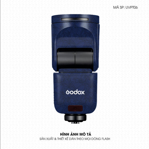 Dán Skin Đèn Flash Vân Nổi Pattern AZ Xanh | UVPT06