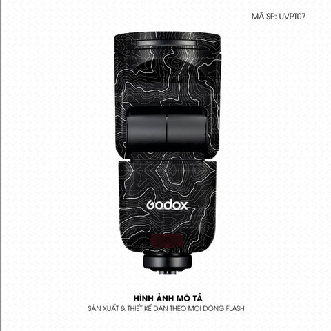 Dán Skin Đèn Flash Vân Nổi Vân Map Đen Trắng | UVPT07
