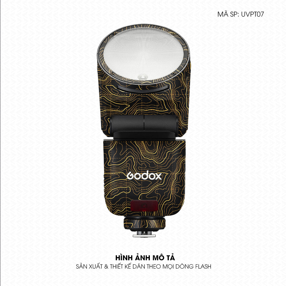 Dán Skin Đèn Flash Vân Nổi Vân Map Đen Vàng | UVPT07