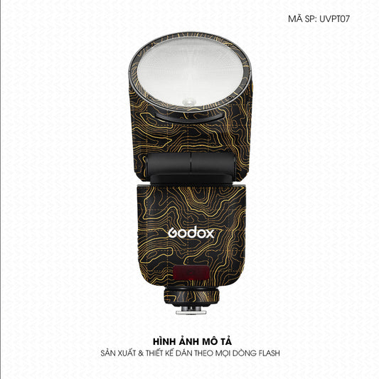 Dán Skin Đèn Flash Vân Nổi Vân Map Đen Vàng | UVPT07