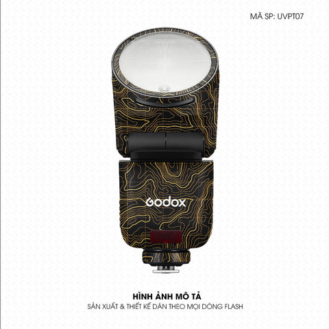 Dán Skin Đèn Flash Vân Nổi Vân Map Đen Vàng | UVPT07