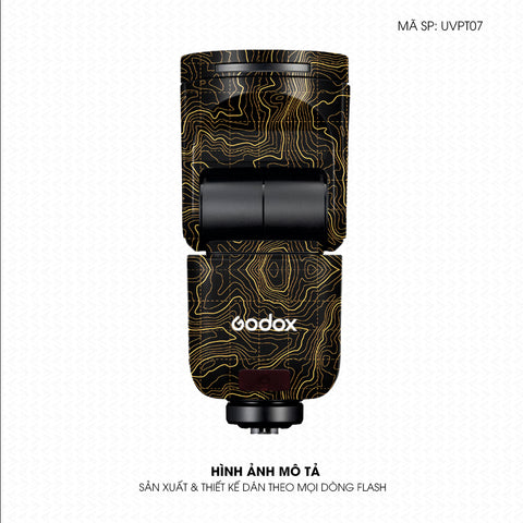 Dán Skin Đèn Flash Vân Nổi Vân Map Đen Vàng | UVPT07
