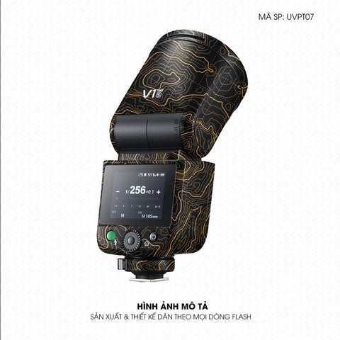 Dán Skin Đèn Flash Vân Nổi Vân Map Đen Vàng | UVPT07