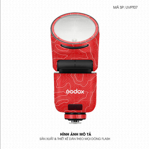 Dán Skin Đèn Flash Vân Nổi Vân Map Đỏ Trắng | UVPT07