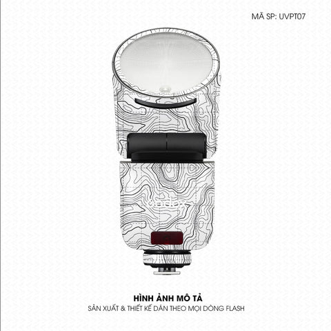 Dán Skin Đèn Flash Vân Nổi Vân Map Trắng Đen | UVPT07