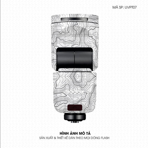 Dán Skin Đèn Flash Vân Nổi Vân Map Trắng Đen | UVPT07