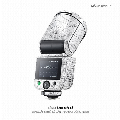 Dán Skin Đèn Flash Vân Nổi Vân Map Trắng Đen | UVPT07