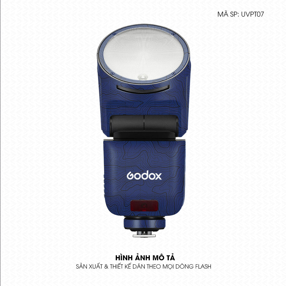 Dán Skin Đèn Flash Vân Nổi Vân Map Xanh | UVPT07