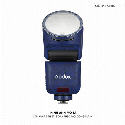 Dán Skin Đèn Flash Vân Nổi Vân Map Xanh | UVPT07