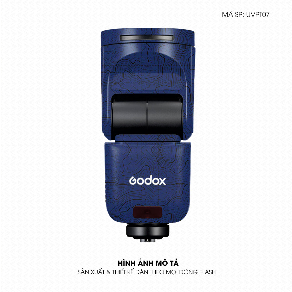 Dán Skin Đèn Flash Vân Nổi Vân Map Xanh | UVPT07