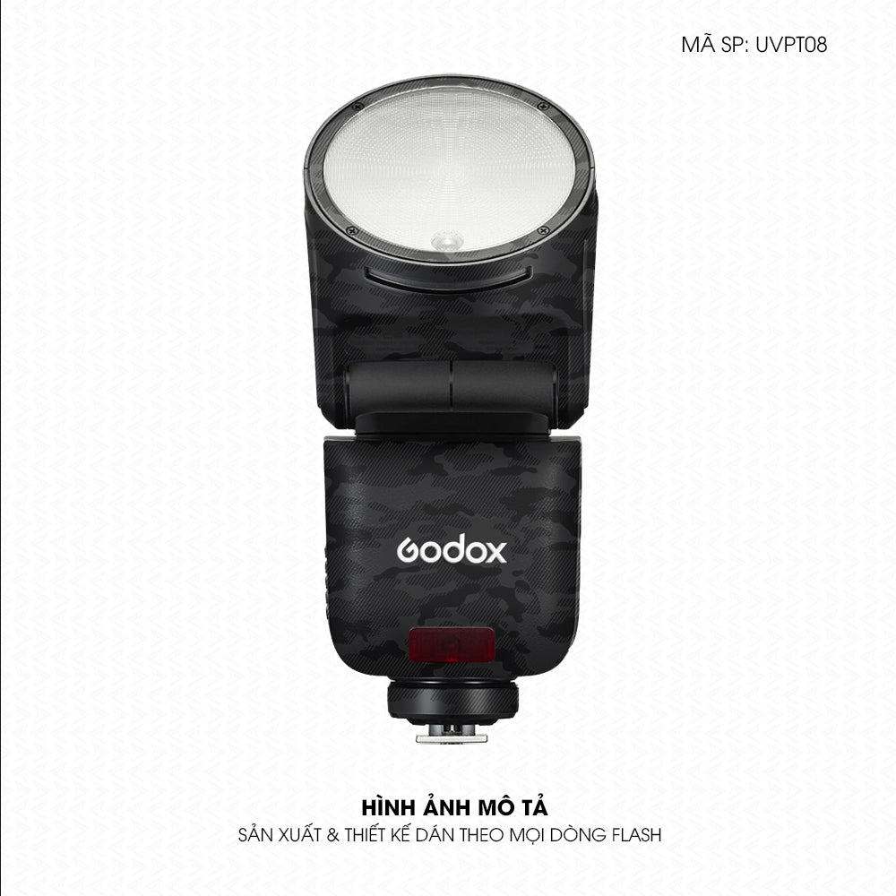 Dán Skin Đèn Flash Vân Nổi Camo Urban Đen | UVPT08
