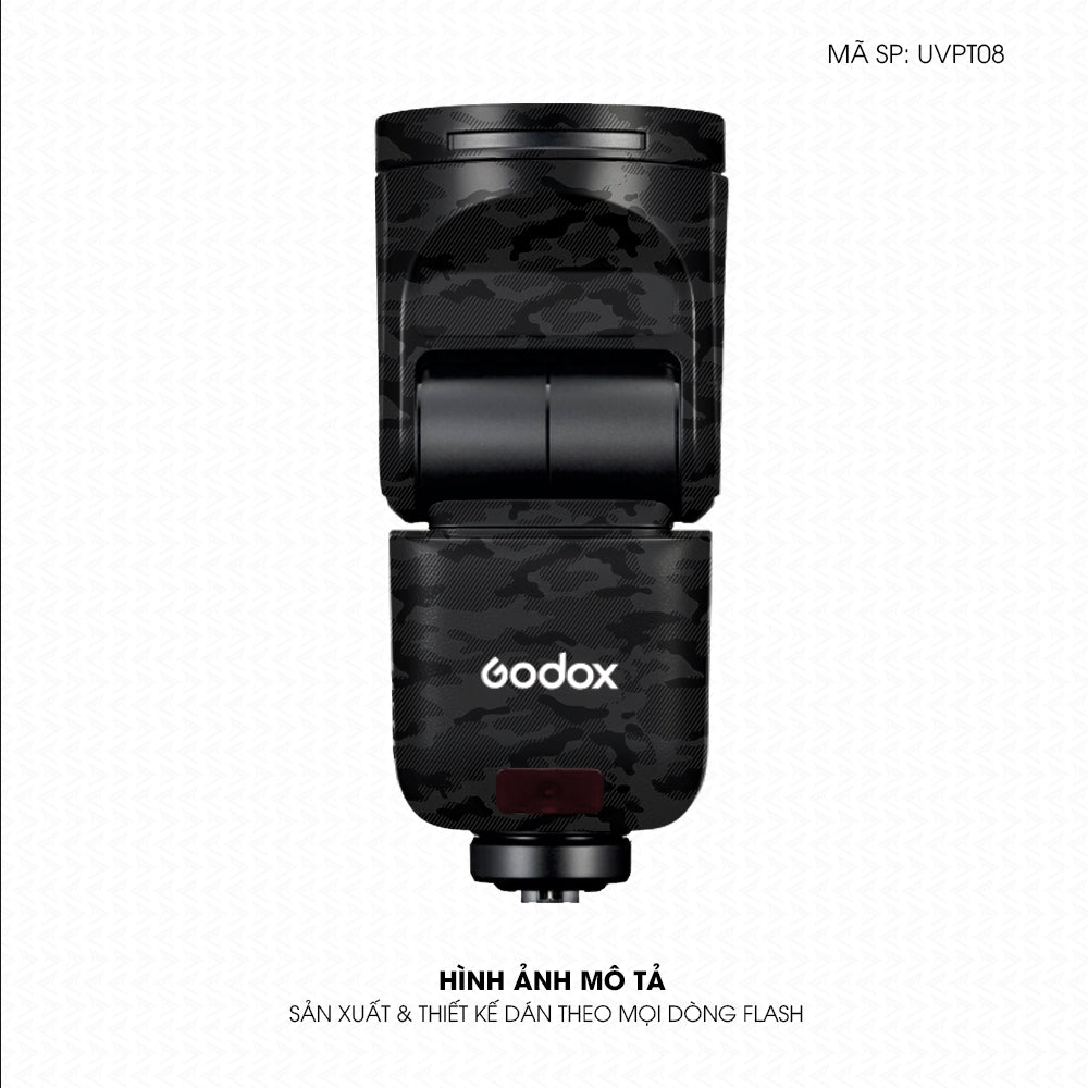 Dán Skin Đèn Flash Vân Nổi Camo Urban Đen | UVPT08